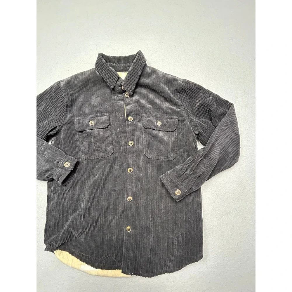 Love Tree Shirt Jacket Corduroy Polyester Gray Small Womens